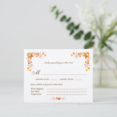 Carte RSVP de mariage Foliage Automne avec Envelop (Debout devant)