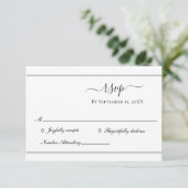 Carte RSVP de mariage Formelle en argent blanc (Debout devant)