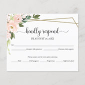 Carte RSVP de mariage géométrique rose flou (Devant)