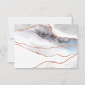 Carte RSVP de mariage Gold Blanc et Rose (Dos)