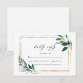 Carte RSVP de mariage Gold Eucalyptus Leaf (Devant / Derrière)