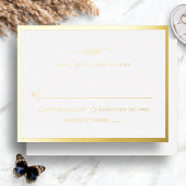 Carte RSVP de mariage Gold Foil