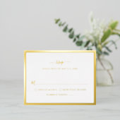 Carte RSVP de mariage Gold Foil (Debout devant)