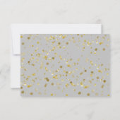 Carte RSVP de mariage Gold Grey (Dos)