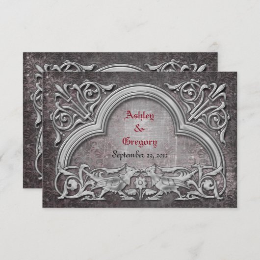 Carte RSVP de mariage gothique (Devant / Derrière)