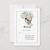 Carte RSVP de mariage gothique floral (Devant)
