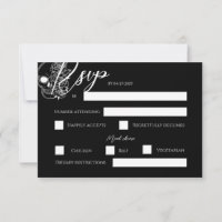 Carte Rsvp De Mariage Gothique Noir Et Blanc Tatou