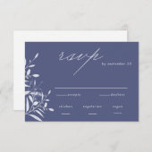 Carte RSVP de mariage gris bleu moderne (Devant / Derrière)
