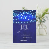 Carte RSVP de mariage Guirlandes de nuit rustiques (Debout devant)