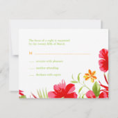 Carte RSVP de mariage Hibiscus tropical (Dos)