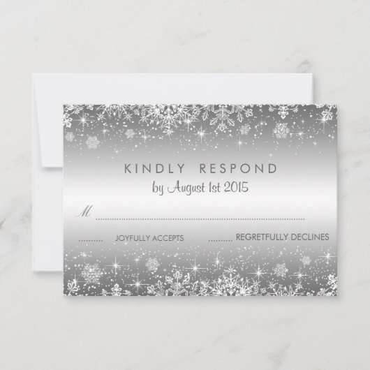 Carte RSVP de mariage hivernal mignonne (Devant)