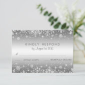 Carte RSVP de mariage hivernal mignonne (Debout devant)