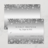 Carte RSVP de mariage hivernal mignonne (Devant / Derrière)
