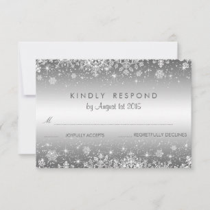 Carte RSVP de mariage hivernal mignonne