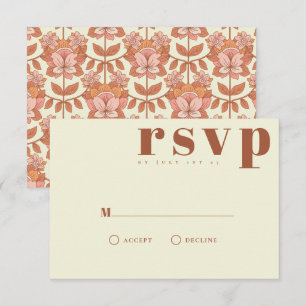 Carte RSVP de mariage inspirée les années 70 Retro