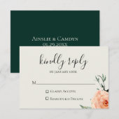 Carte RSVP de mariage Jardin De Fleurs (Devant / Derrière)
