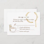 Carte RSVP de mariage lapin et café mignonne (Devant / Derrière)