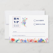 Carte RSVP de mariage LGBTQ Floral moderne (Devant)