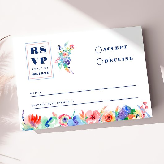 Carte RSVP de mariage LGBTQ Floral moderne