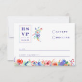 Carte RSVP de mariage LGBTQ Floral moderne (Devant)