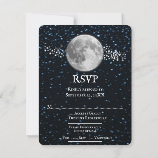 Carte RSVP de mariage lunaire (Devant)
