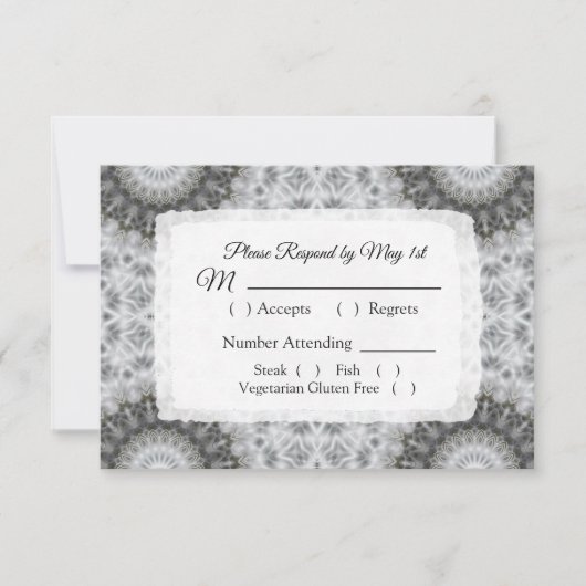 Carte RSVP de mariage Mandala (Devant)