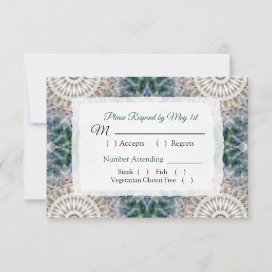 Carte RSVP de mariage Mandala (Devant)