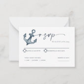 Carte RSVP de mariage maritime (Devant)