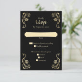 Carte RSVP de mariage médiévale des Roses royaux (Debout devant)