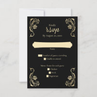 Carte RSVP de mariage médiévale des Roses royaux
