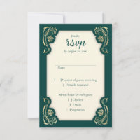 Carte RSVP de mariage médiévale des Roses royaux