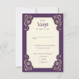 Carte RSVP de mariage médiévale des Roses royaux