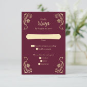 Carte RSVP de mariage médiévale des Roses royaux (Debout devant)