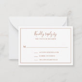 Carte RSVP de mariage mini en terre cuite traditio (Devant)