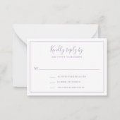 Carte RSVP de mariage mini violet Dusty traditionn (Devant)