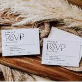 Carte RSVP de mariage minimal élégant