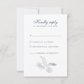 Carte RSVP de mariage minimal feuille tropicale (Devant)