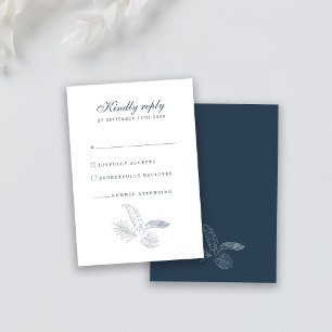 Carte RSVP de mariage minimal feuille tropicale