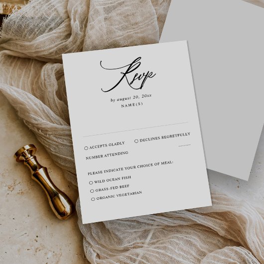 Carte RSVP de mariage minimal moderne