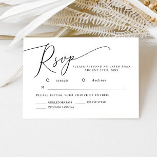 Carte RSVP de mariage minimale