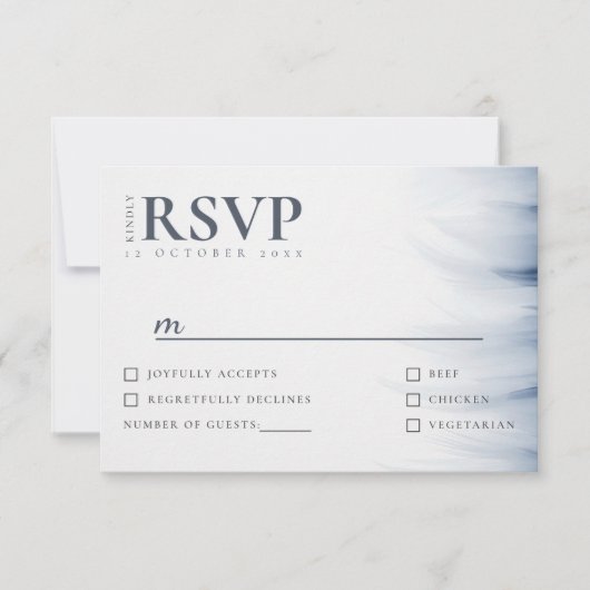Carte RSVP de mariage minimaliste avec accent d'en (Devant)
