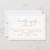 Carte RSVP de mariage minimaliste avec options de (Devant)