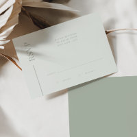 Carte RSVP de mariage minimaliste écologique de li