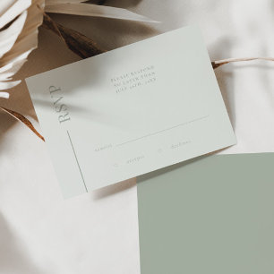 Carte RSVP de mariage minimaliste écologique de li