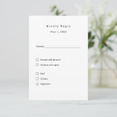 Carte RSVP de mariage minimaliste - Élégante perso (Debout devant)