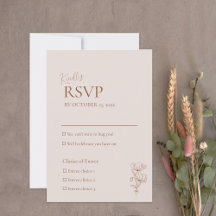 Carte RSVP de mariage minimaliste en terracotta Bo