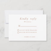 Carte RSVP de mariage minimaliste en terre cuite (Devant)