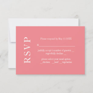 Carte RSVP de mariage minimaliste moderne