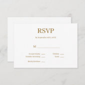 Carte RSVP de mariage minimaliste moderne (Devant / Derrière)