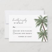 Carte RSVP de mariage minimaliste Palm Trees (Devant)